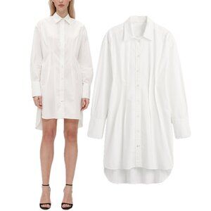 GAPStudio Organic Cotton-Poplin Long-Sleeve A-line  Shirt Dress (Off White)